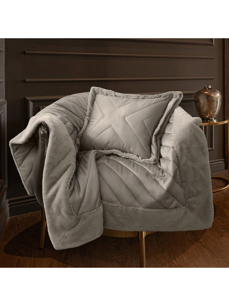 Guy Laroche Ριχτάρι Πολυθρόνας 120x170 Utopia Taupe με Μαξιλαροθήκη