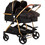 Chipolino Duo Smart Καρότσι για Δίδυμα Obsidian Gold Frame