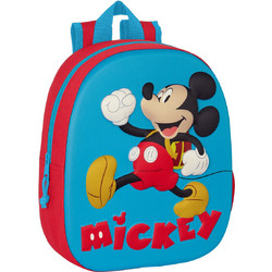 Safta Mickey Mouse Clubhouse 3D Σχολική Τσάντα Πλάτης Νηπιαγωγείου Μπλε Κόκκινη 642363890