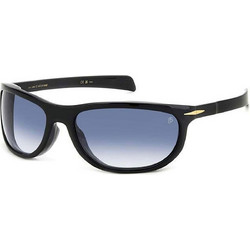 David Beckham DB7117S 807 Ανδρικά Γυαλιά Ηλίου Μάσκα Κοκάλινα Μαύρα με Μπλε Polarized Φακό