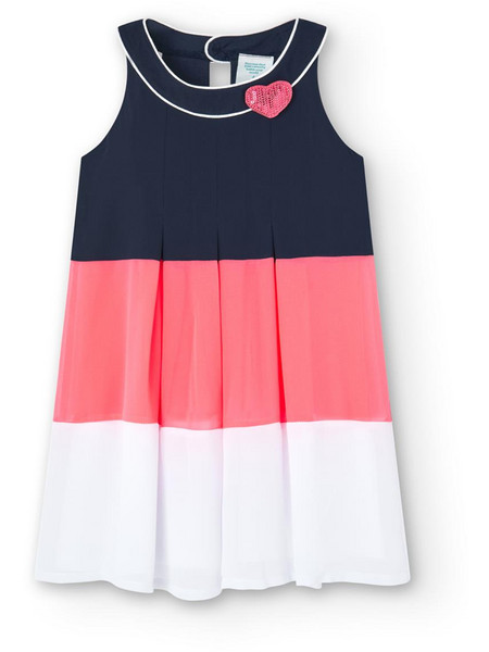Boboli Παιδικό Φόρεμα Navy Μπλε Κοραλί Άσπρο 728322-2440