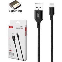 XO NB143 Braided USB-A to Lightning Cable 2m Black 6920680870868