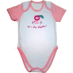 Beboulino Φορμάκι Κοντομάνικo για Κορίτσι 80108750008 White/Pink