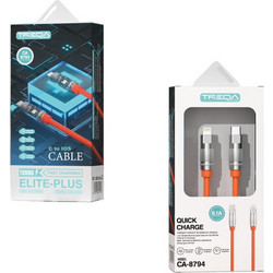 Treqa CA-8794 USB-C to Lightning Cable 1m Orange 6958749200585