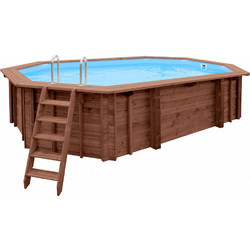Premium Oblong Caviana Πισίνα Ξύλινη 607x396x131cm