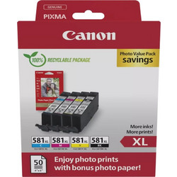 Canon CLI-581XL B/C/M/Y Photo Value Pack 4 Μελανιών Εκτυπωτή Inkjet 2052C006