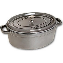 Staub Cocotte Γάστρα Χυτοσίδηρου Graphit Grey Οβάλ 31cm 5.5Lt