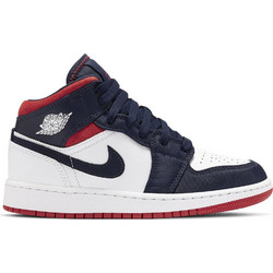 Jordan Air 1 Παιδικά Sneakers Μποτάκια Λευκά Navy Μπλε BQ6931-104