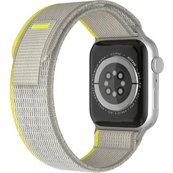Sonique Nylon Loop Λουράκι Υφασμάτινο Grey / Yellow (Apple Watch 42 / 44 / 45 / 49mm)