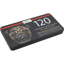 Nassau Pug Κασετίνα Ξυλομπογιές Σετ 120τμχ