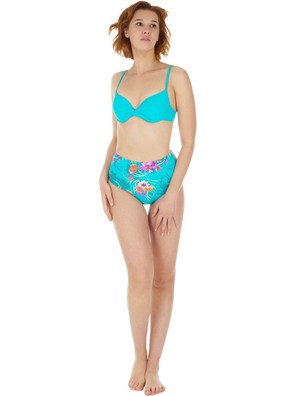 Gsecret Bikini Set Ψηλόμεσο Floral Τιρκουάζ L10894-27750