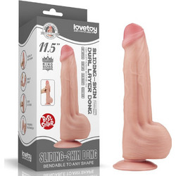 Lovetoy King Sized Sliding Skin 11.5" Dual Layer Dong Ρεαλιστικό Dildo με Βεντούζα & Όρχεις 29cm Flesh