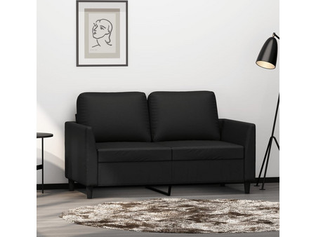 vidaXL Διθέσιος Καναπές από Δερματίνη Μαύρος 140x77x80cm 359328
