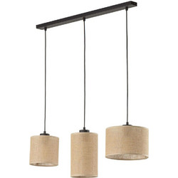 TK Lighting Juta 4954 Κρεμαστό Φωτιστικό Οροφής Ράγα Τρίφωτο E27 Μαύρο
