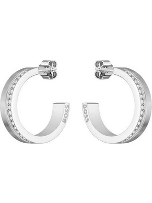 Hugo Boss Γυναικεία Σκουλαρίκια Κρίκοι από Ατσάλι Ασημί 1580526