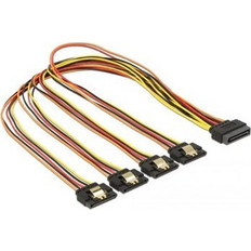 DeLOCK 60158 Καλώδιο Τροφοδοσίας 15-Pin SATA Male to 4 x 15-Pin SATA Female 0.5m Multicolor