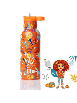 Ecolife X Vasiliki Ice Παιδικό Παγούρι Θερμός Ανοξείδωτο BPA Free Πορτοκαλί 500ml