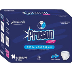 Proson Care Extra Absorbency Medium Πάνες Βρακάκι Ακράτειας 14τμχ
