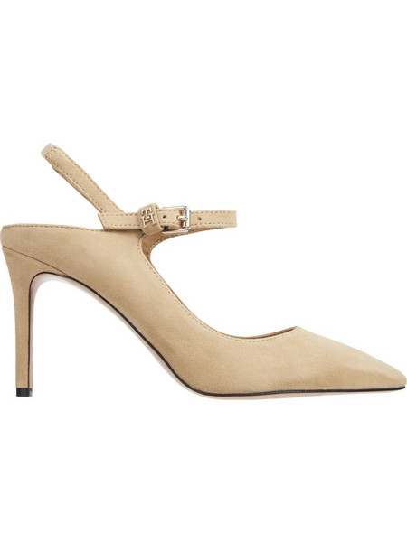 Tommy Hilfiger Γόβες Suede Slingback με Τακούνι Στιλέτο Μπεζ FW0FW07693-RBL