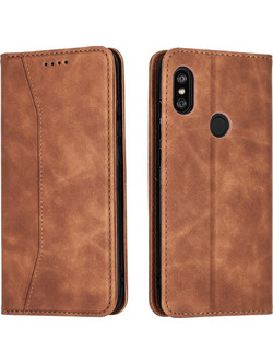 Bodycell Pu Leather Book Brown (Xiaomi Redmi Note 6 Pro)