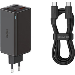 Baseus GaN6 Pro Φορτιστής με Καλώδιο USB-C με 2 Θύρες USB-A & 2 Θύρες USB-C 100W Power Delivery Black