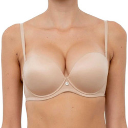 Lormar DOUBLE EXTRA Σουτιέν Balconette Push Up με Μπανέλα Μπεζ