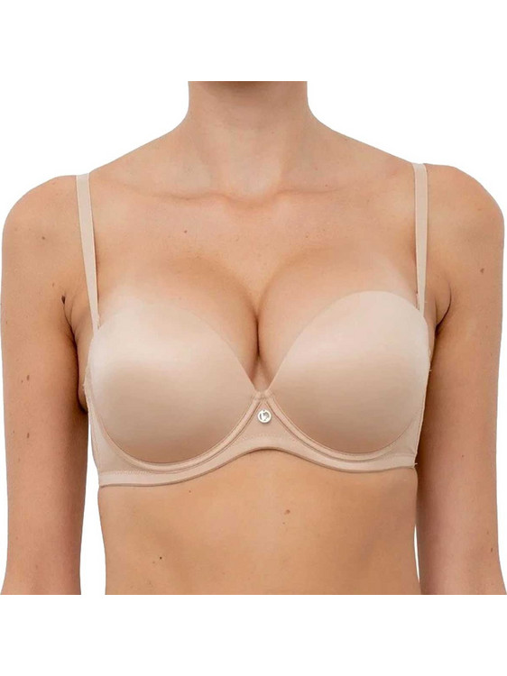 Lormar DOUBLE EXTRA Σουτιέν Balconette Push Up με Μπανέλα Μπεζ