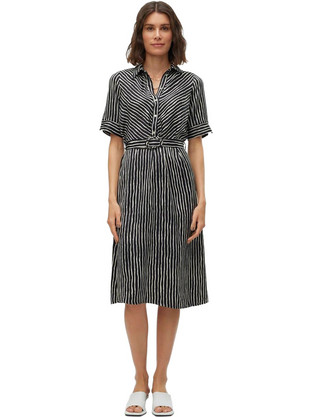 Vero Moda Midi Καλοκαιρινό Καθημερινό Φόρεμα Μαύρο 10311439
