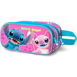 Karactermania Disney Stitch Match 3D Κασετίνα Βαρελάκι με 2 Θήκες Ροζ Γαλάζια 045013