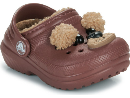Crocs Ανατομικές Χειμερινές Παιδικές Παντόφλες για Αγόρια με Γούνα Καφέ 210019-2FL