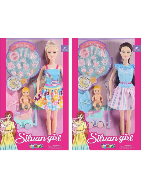 ToyMarkt Κούκλα με Μωράκι & Μίνι Όχημα 2 Σχέδια 922101