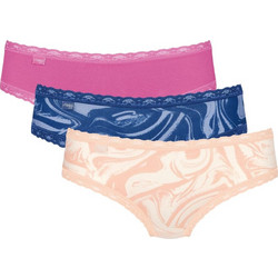 Sloggi 24/7 Weekend Βαμβακερά Γυναικεία Slip με Δαντέλα 3Pack 10198004-V004