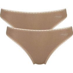 Sloggi Go Tai Βαμβακερά Γυναικεία Slip Μπεζ 2Pack 10207458-00CM