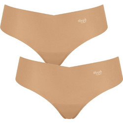 Sloggi Zero Microfibre Γυναικεία String Χωρίς Ραφές Μπεζ 2Pack 10184928-00SH