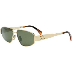 Celine CL40281 30N Γυναικεία Γυαλιά Ηλίου Πολυγωνικά Μεταλλικά Χρυσά με Πράσινο Φακό