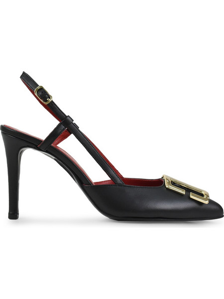 Tsakiris Mallas LAURIN-708 Γόβες Slingback Δερμάτινες με Τακούνι Στιλέτο Μαύρες S41007084E35