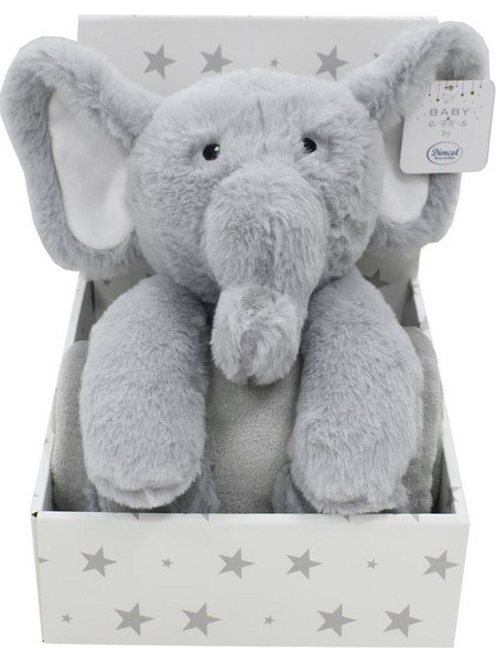 Dimcol Elephant 03 Κουβέρτα Αγκαλιάς Fleece με Λούτρινο 75x90 Γκρι