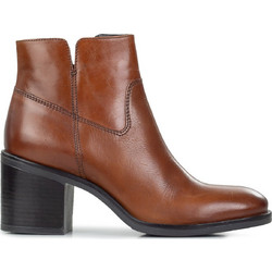 Clarks Γυναικεία Μποτάκια Αστραγάλου Δερμάτινα Ταμπά με Χοντρό Ψηλό Τακούνι 26171834