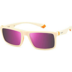 Polaroid Eyewear PLD2134-S IXN Ανδρικά Γυαλιά Ηλίου Ορθογώνια Κοκάλινα Λευκά με Ροζ Φακό