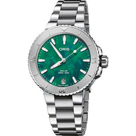 Oris Aquis Γυναικείο Ρολόι Αυτόματο με Ασημί Μεταλλικό Μπρασελέ 0173377704137-0781805P