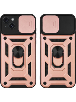 Sonique Ring Armor CamPro Back Cover Rose Gold (iPhone 15 Plus)