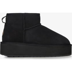 Emu Γυναικεία Μποτάκια Πλατφόρμα Suede Μαύρα με Γούνα 13082