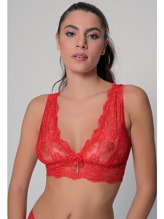 Milena By Paris Bralette χωρίς Μπανέλα Κόκκινο 10197