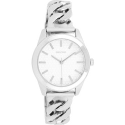 Oozoo Timepieces Γυναικείο Ρολόι με Ασημί Μεταλλικό Μπρασελέ C11418