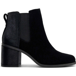 Toms Γυναικεία Μποτάκια Chelsea Suede Μαύρα με Χοντρό Χαμηλό Τακούνι 10021315