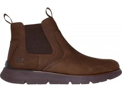 Skechers Augoustino Ανδρικά Μποτάκια Δερμάτινα Καφέ 205227-CHOC