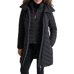 DKNY Γυναικείο Μπουφάν Χειμωνιάτικο Puffer Μακρύ Μαύρο DLEMPN46-0071