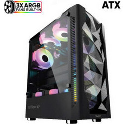 Armaggeddon Tritron 3 Black Gaming Midi Tower Κουτί Υπολογιστή RGB με Πλαϊνό Παράθυρο