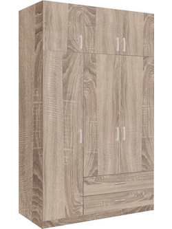 Pakoworld Τρίφυλλη Ντουλάπα Ρούχων Royal Sonoma 150x58x230cm 361-000065