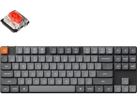 Keychron K1 Max QMK/VIA Hot Swappable Ασύρματο Μηχανικό Gaming Πληκτρολόγιο TenKeyLess με Gateron Red Low Profile Διακόπτες RGB Black